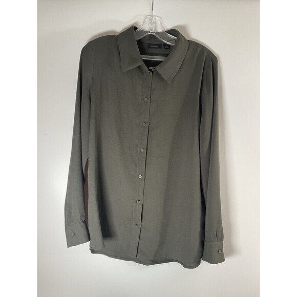 Halogen Tops - Halogen Women’s Button Down Dress Work career Business Shirt Dark Green M